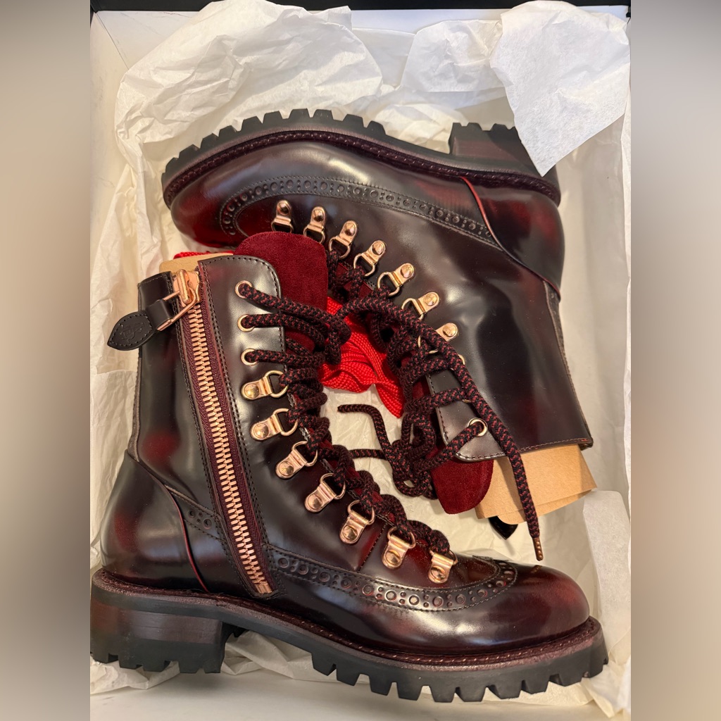 The Office Of Angela Scott Mr. Bernard Bordeaux Lace Up Boots